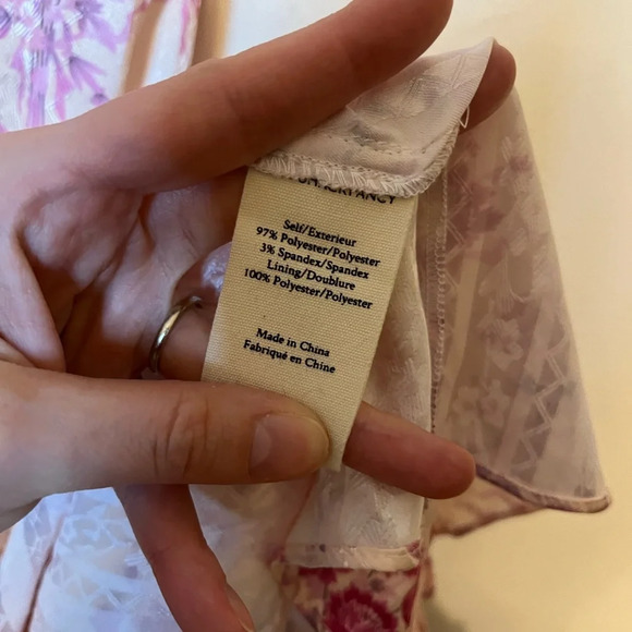 LoveShackFancy Kendall Satin Floral Pink Midi Dress size 0 - Picture 8 of 11